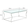 Console Coffee End Table Tinted Tempered Glass Furniture Chrome Crescent Leg