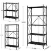 3/4/5 Tier Kitchen Storage Shelf Foldable with Wheels Living Room Organizer Rack