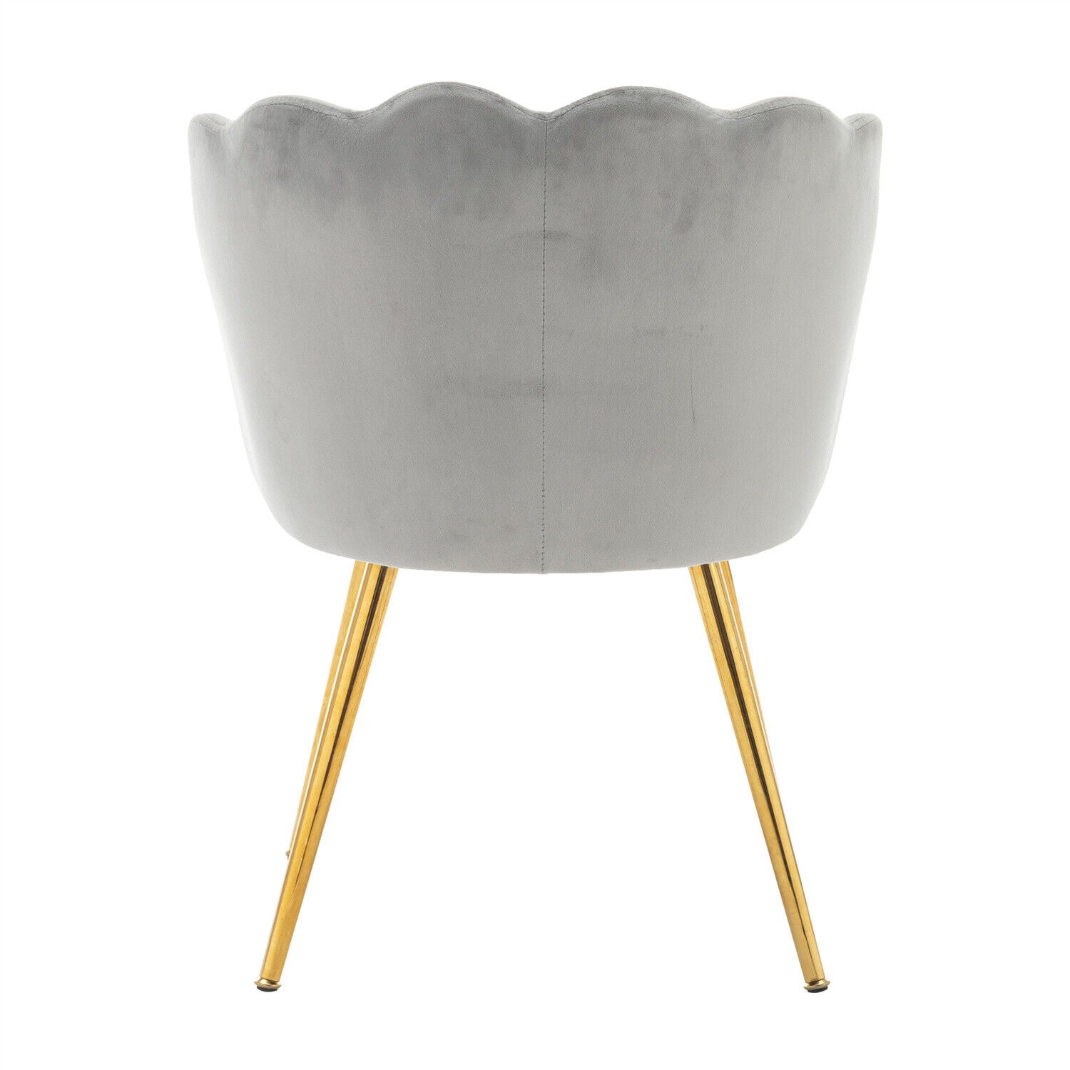 2x Velvet Upholstered Accent Chair Wing Back Armchair w/ Pilows Metal Legs Grey