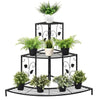 3 Tier Iron Outdoor Plant Pot Stand Flower Display Shelf Rack Home Garden Indoor