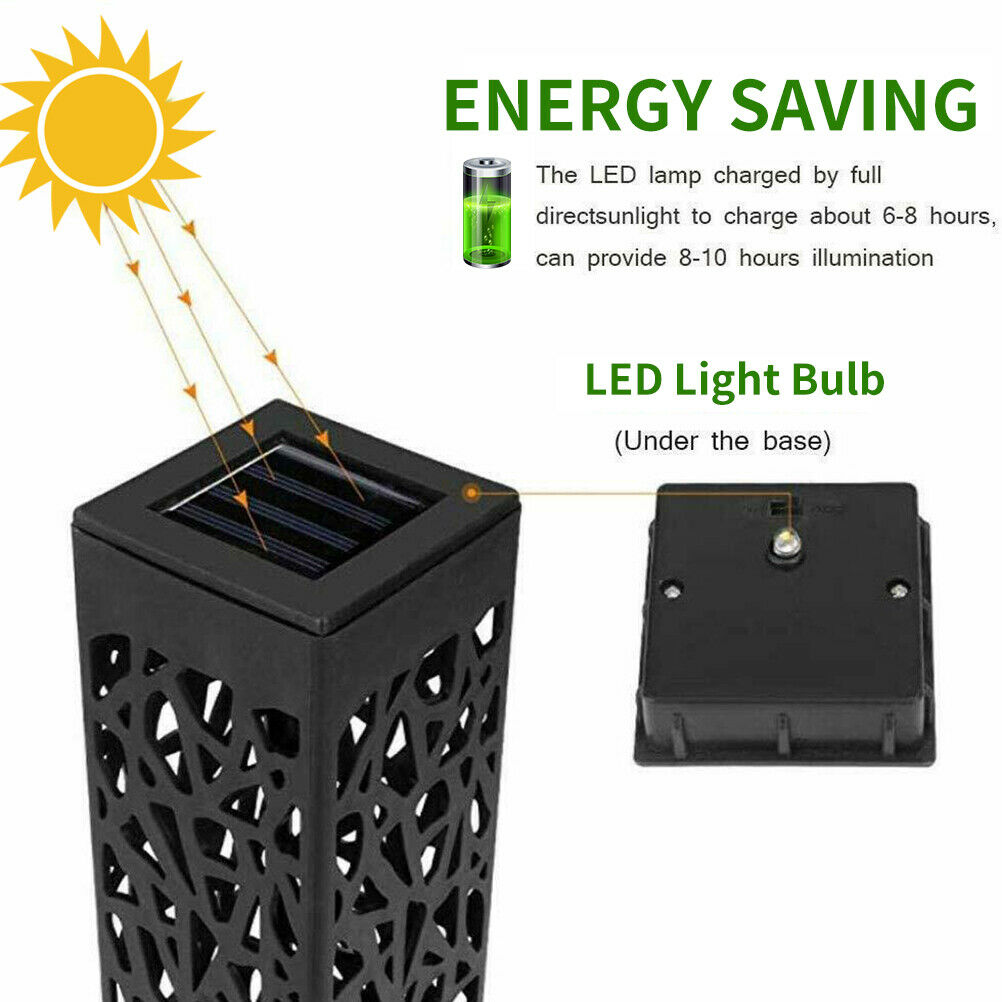 Solar 6pcs Powered Garden Post Lights Waterproof LED Outdoor Patio Yard Lawn UK