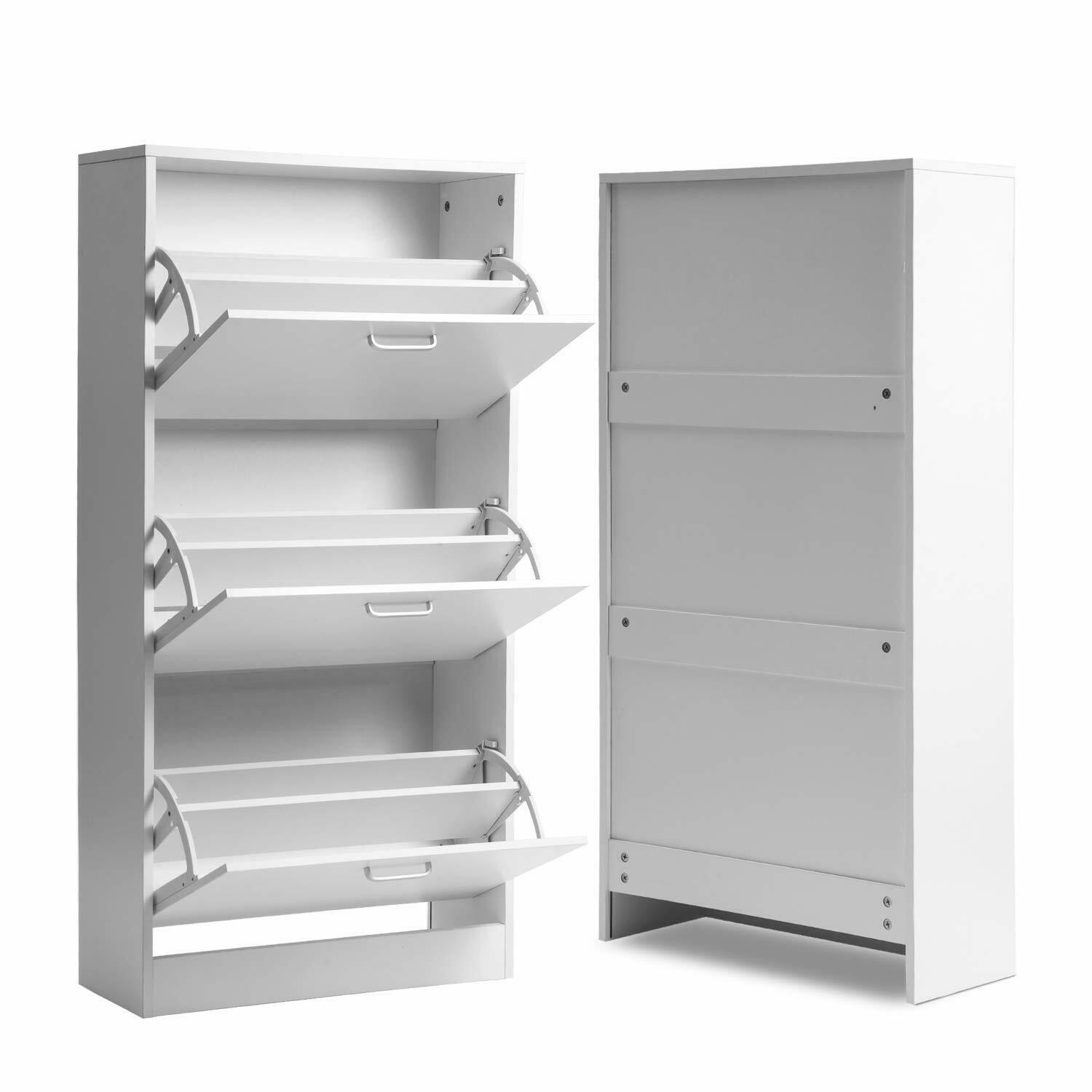 Shoe Cabinet Storage Cupboard Footwear Stand Rack 3 Drawer Unit Organiser Chic