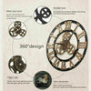 LARGE OUTDOOR GARDEN WALL CLOCK BIG ROMAN NUMERALS GIANT OPEN FACE METAL 60CM