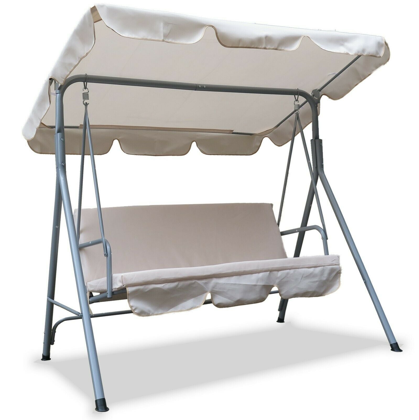 3 Seater Swinging Hammock Bench Seat Outdoor Garden Patio Furniture Steel Frame