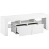 Modern TV Unit Cabinet TV Stand w/Storage 2 Drawers High Gloss LED Light