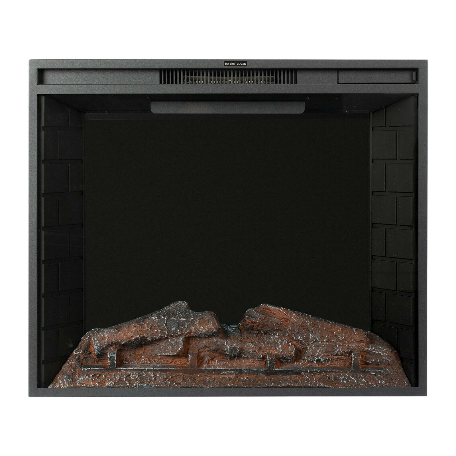 1.8KW Electric Fireplace 30'' Log Burning LED Flame Effect Standing Fan Heater