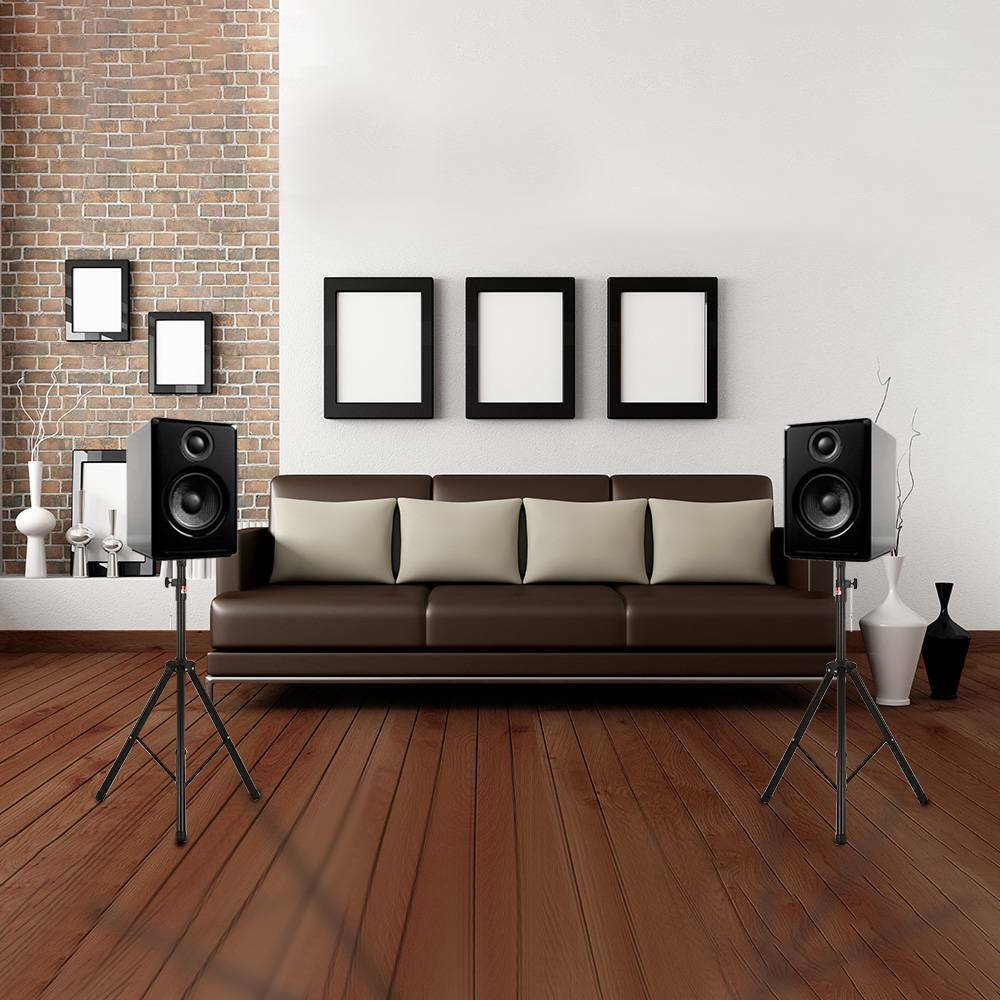 2x Quality Iron Tripod PA Speaker Stands Adjustable Height DJ Disco 50Kg Black