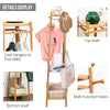 Entryway Hats Coats Rack with Shoes Shelf Set Storage Hallway Organizer Bamboo