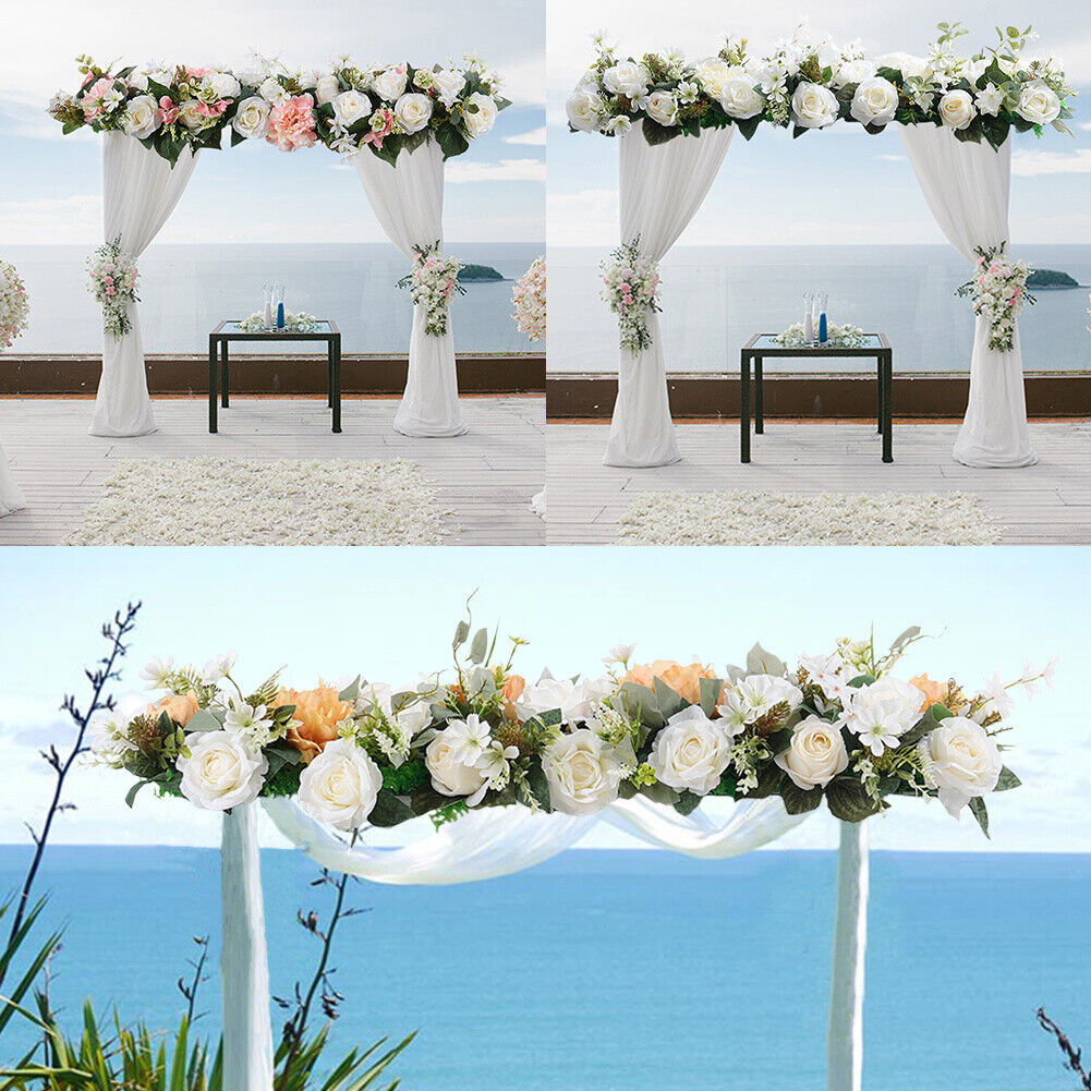 100/50cm Artificial Fake Rose Flower Row Wedding Arch Stage Wall Party DIY Decor