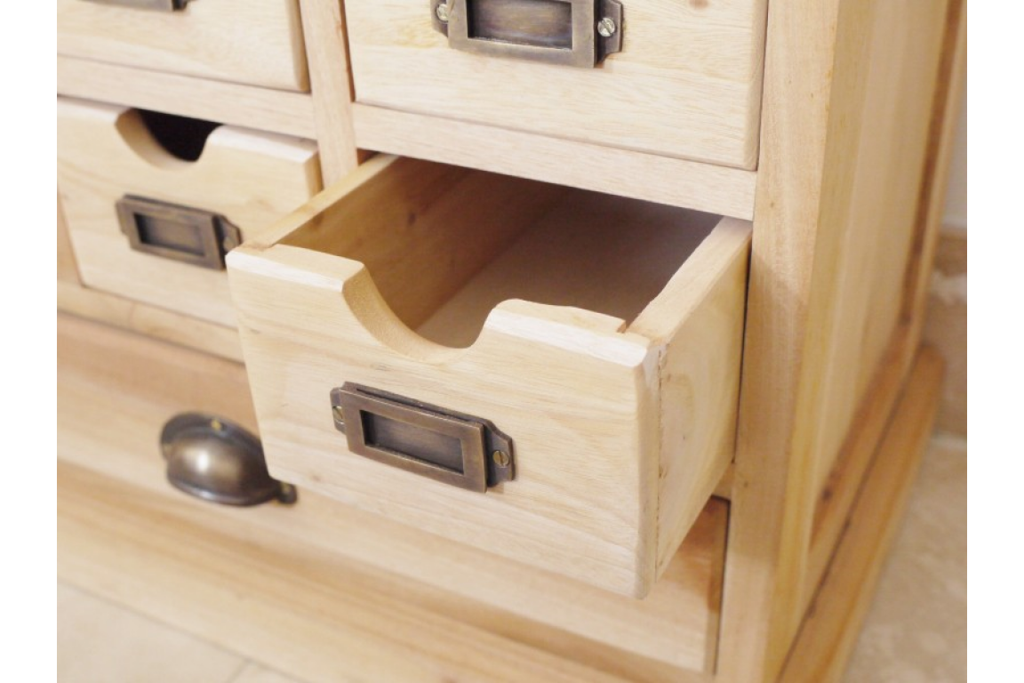 Small Multi Drawer Cabinet Unit Mahogany Wood Unfinished Furniture Storage