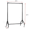 3 4 5 6 FT Heavy Duty Clothes Garment Rail Home Shop Hanging Display Rack Stand