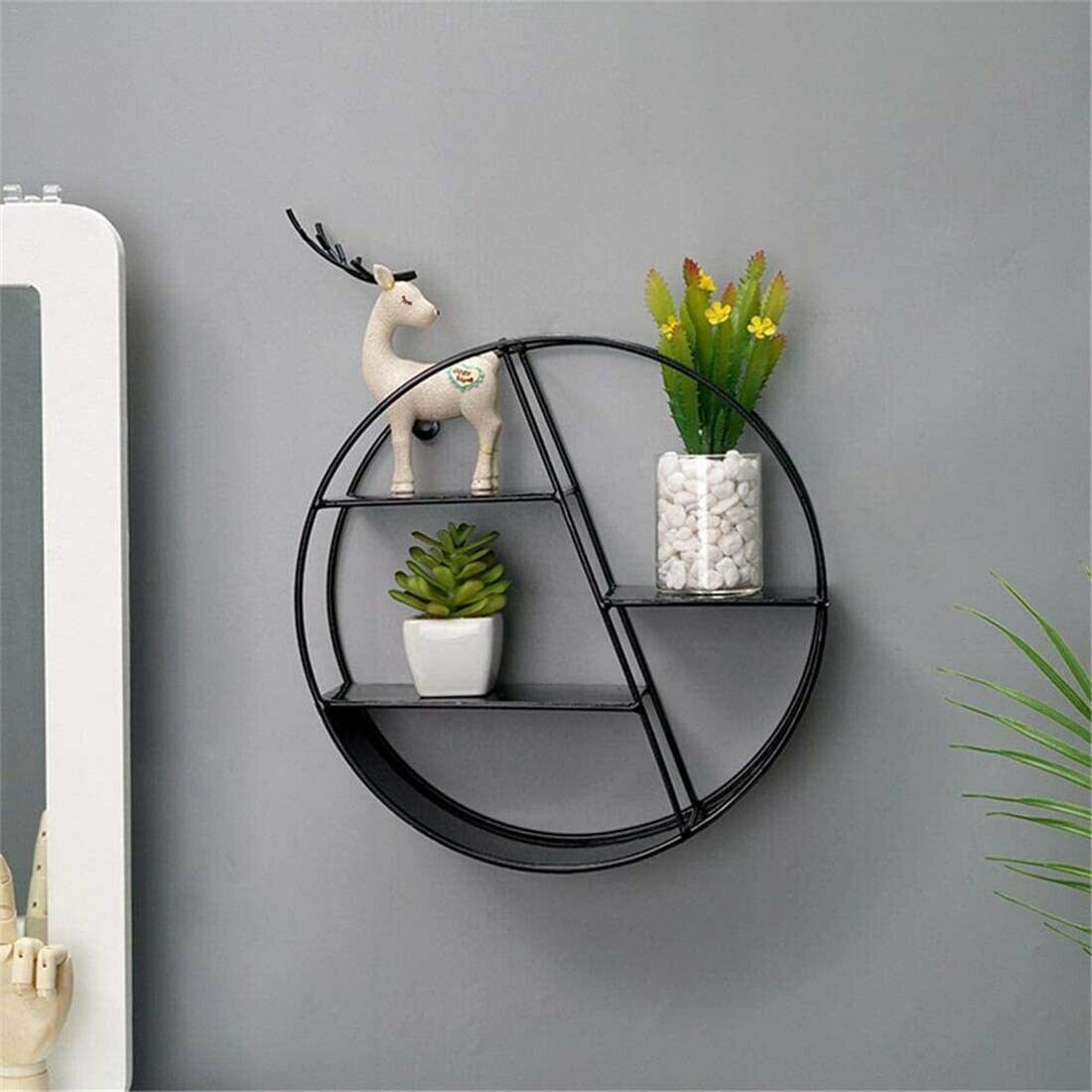 Floating Shelves Metal Wall Shelf Decorative Office Storage Hanging Display Rack