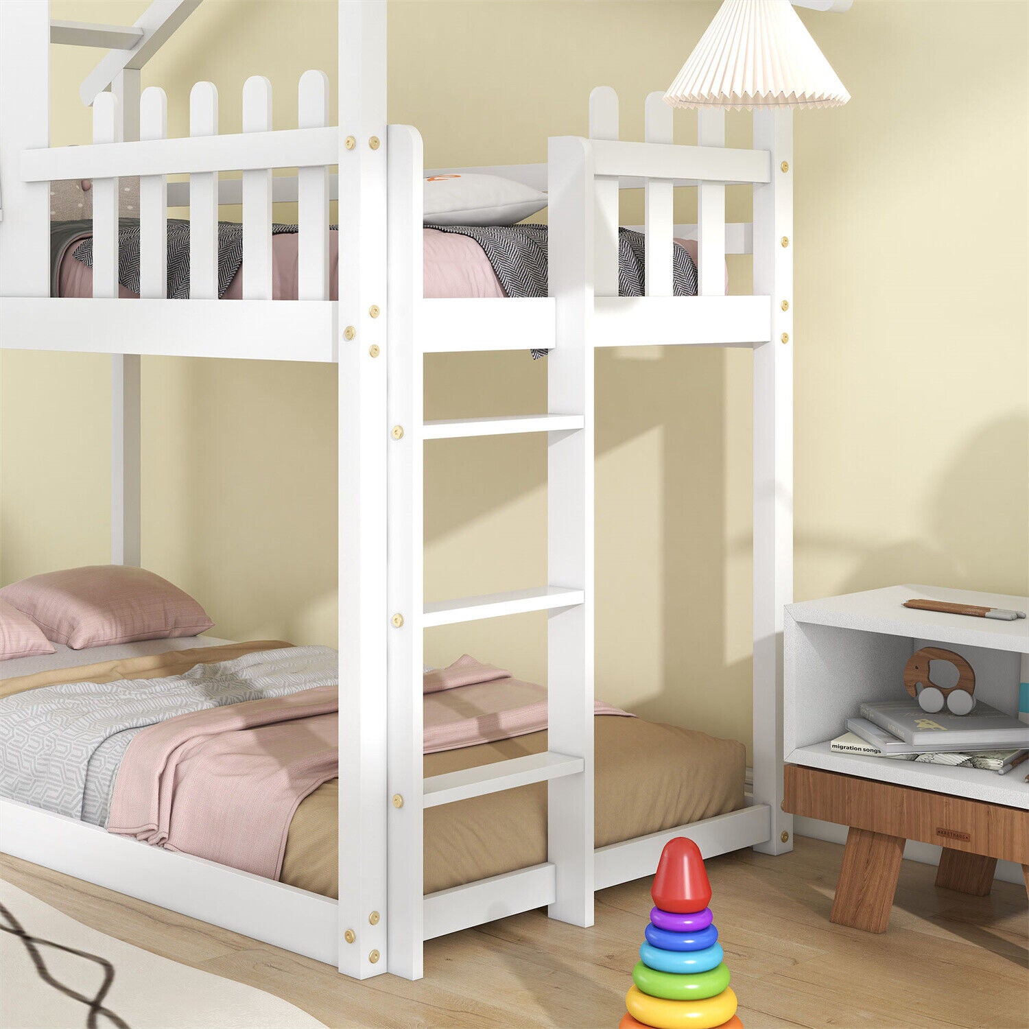 3ft Children's Bunk Beds Solid Pine Wood Kids Treehouse Single Bed Frame HT