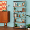 Industrial Bookshelf 6 Tier Ladder Shelf Metal Display Rack Storage Shelving UK