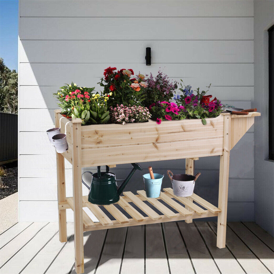indoor trough planter on legs Indoor Wooden Raised Flower Bed Planter Garden Vegetable Trough w/ Leg – Quildinc