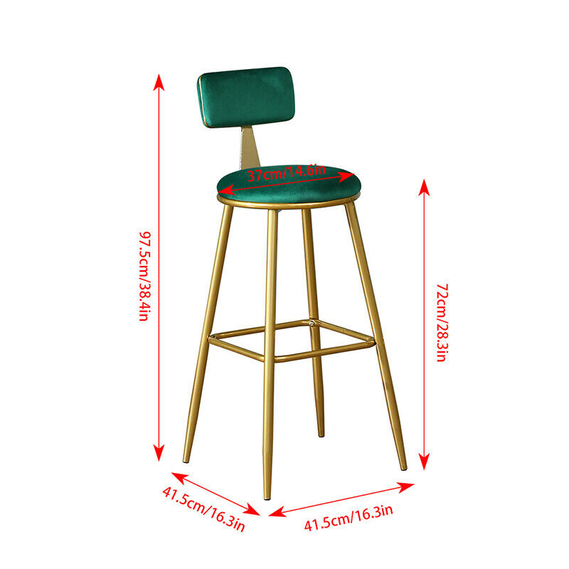 2x Velvet Bar Stools Bar Chairs Breakfast Dining Stools Home Office Kitchen Bar