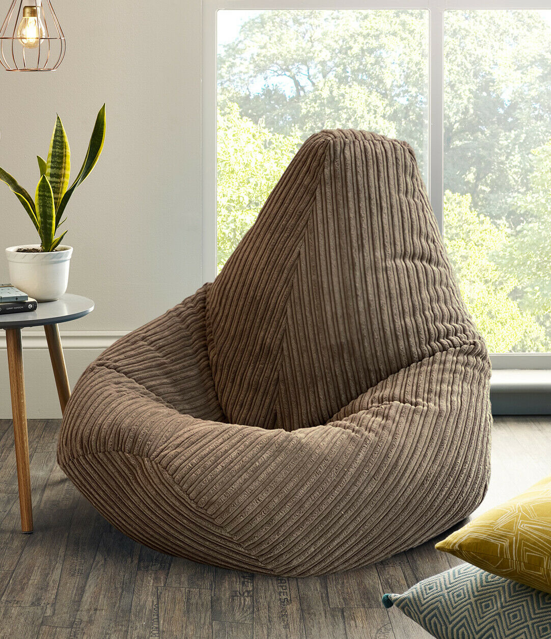 Jumbo Cord Beanbag Chair XL Large Bean Bag in Plush Jumbo Cord beanbags Highback