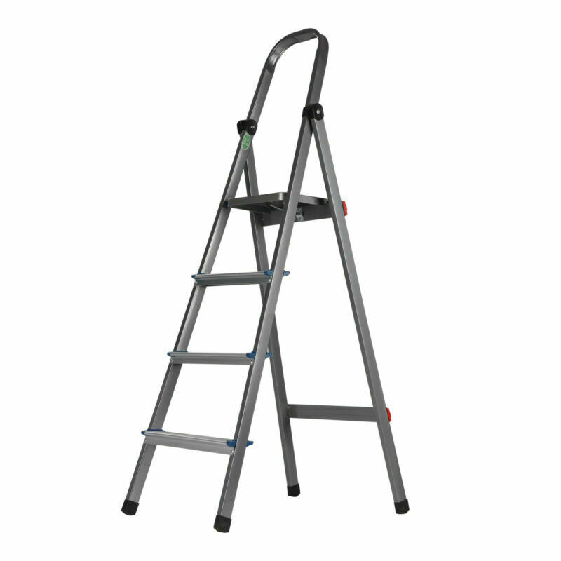 3 4 Tread Step Ladder Folding Aluminum Ladders with Safety Non-Slip Step