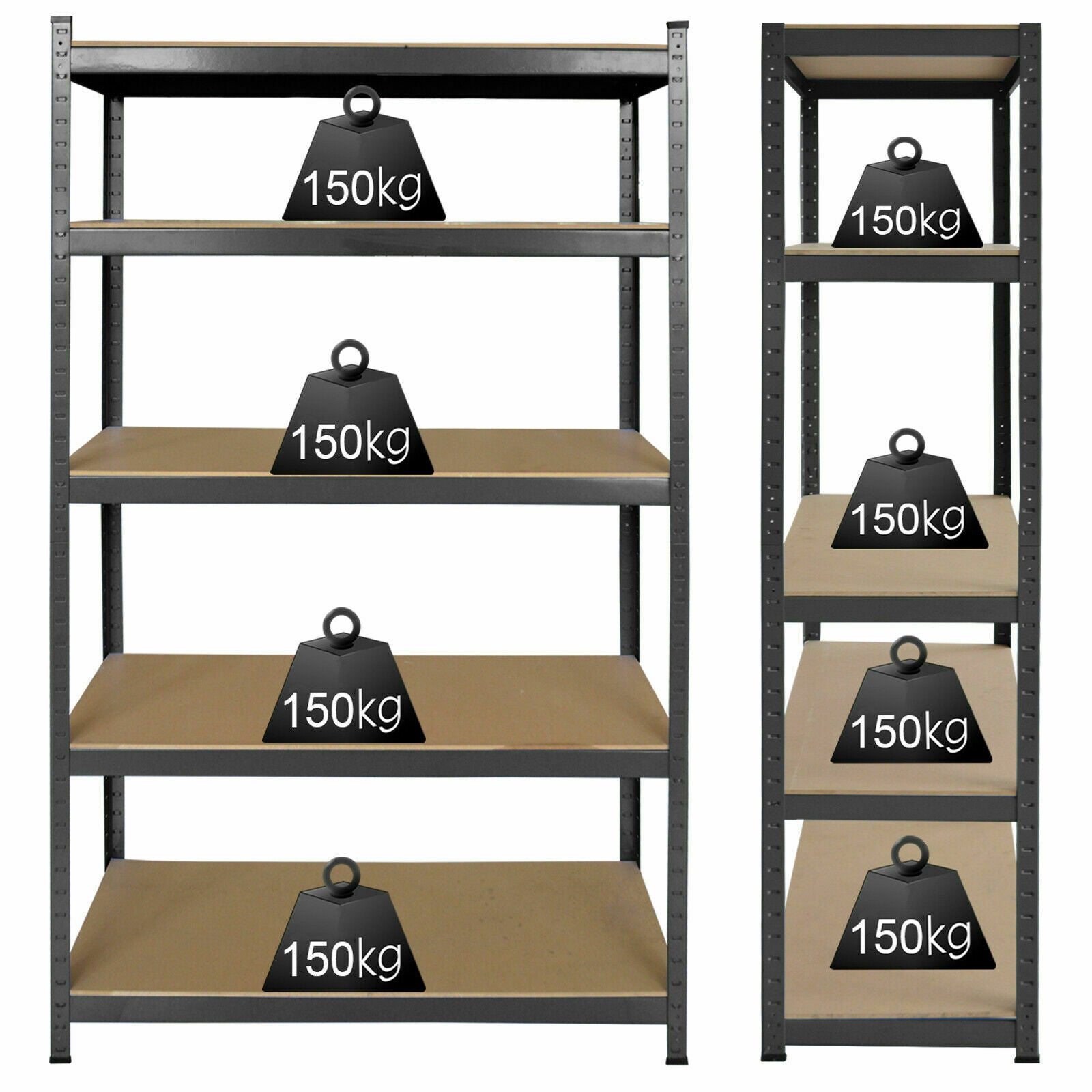 Garage Shed 5 Tier Racking Storage Shelving Units Boltless Heavy Duty Shelves UK