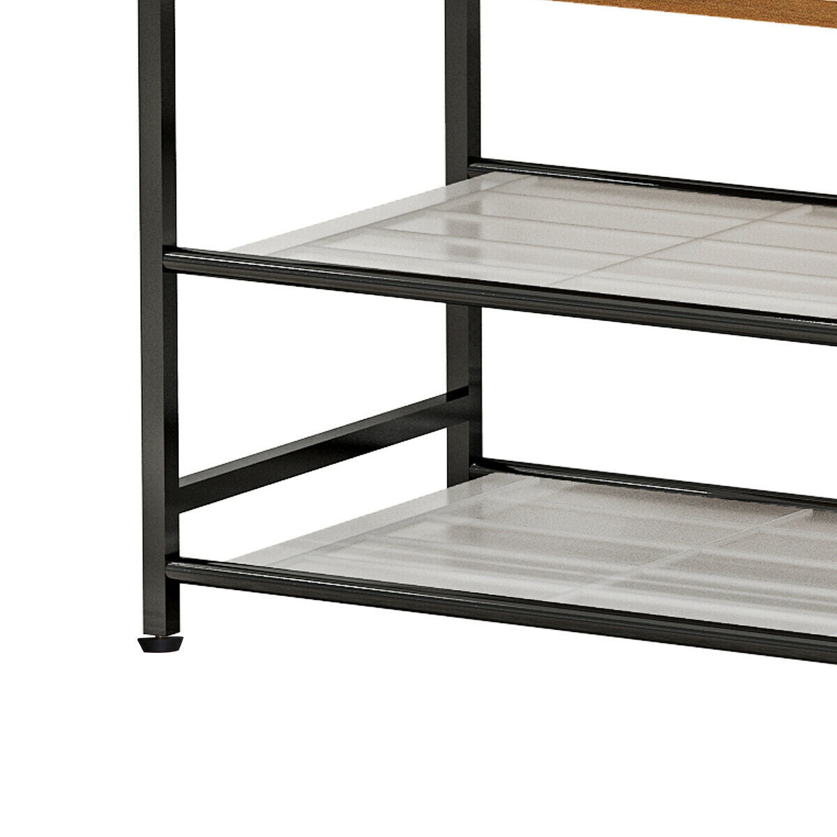 5 Layers Shoe Rack Storage Shelf Organizer Footwear Metal Mesh Shelves Stand UK