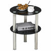 Rectangle Glass Coffee Table Modern Living Room Furniture Top Lower Shelf Chrome