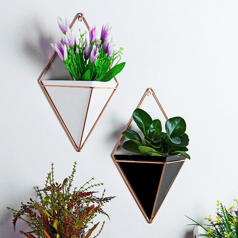 Wall Hanging Flower Plant Pots Geometric Art Decorative Basket Vase Planter Box