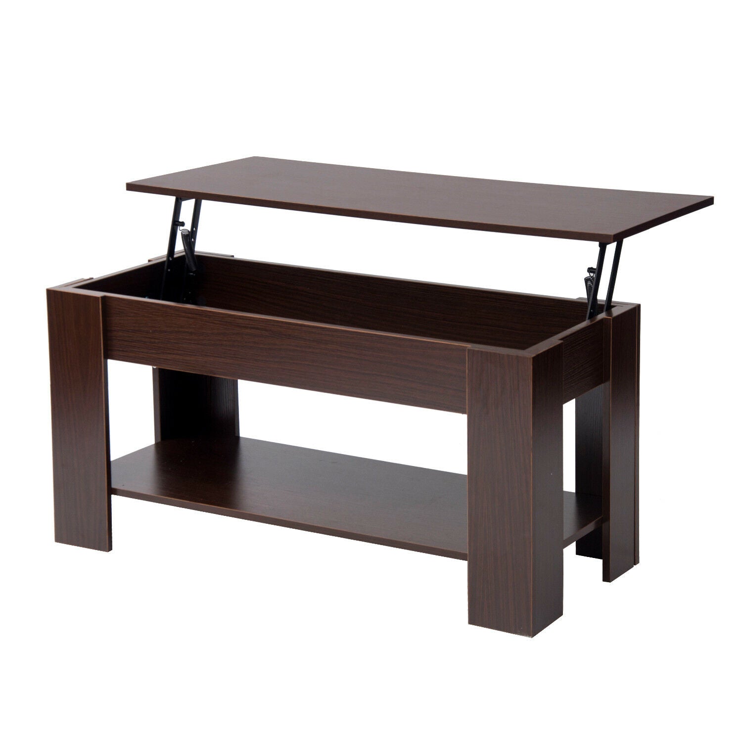 Hydraulic Lift Up Coffee Tea Table End Table with Living Room 100cm Wodden