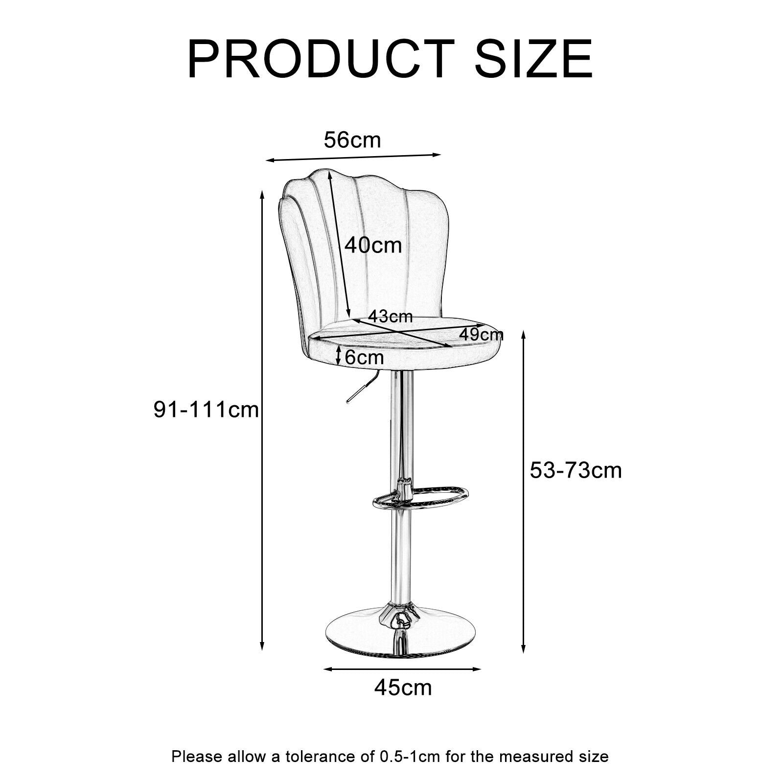 2Pcs Breakfast Bar Stools Bar Chairs Velvet&Chrome Steel Bar Swivel Chair UK