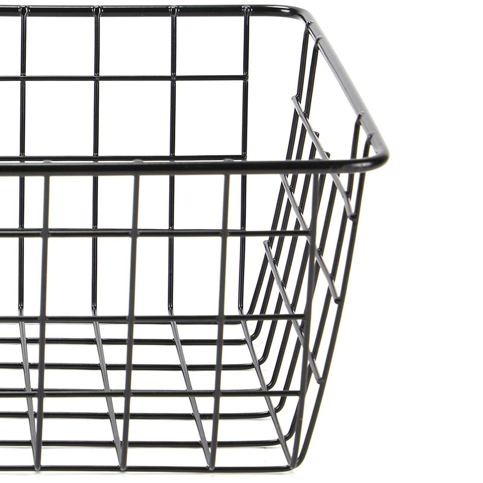 2pcs Iron Storage Basket Metal Wire Mesh Basketry Bathroom kitchen Tray Desk UK