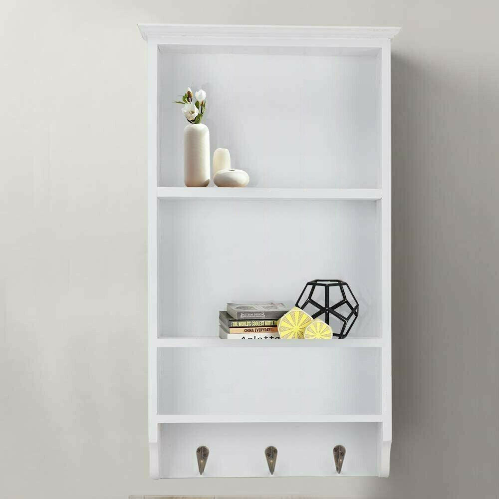 3 Tier Floating Wall Shelves Display Storage Shelf Wall Mounted Wood Unit Rack