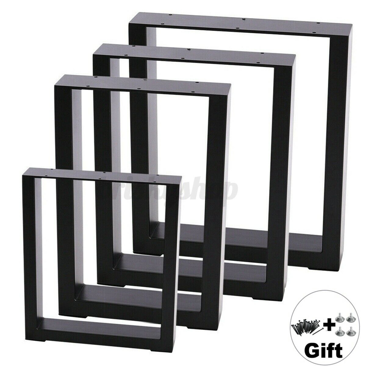 2x Industrial Steel Table Legs Metal Square Shape Dining/Bench/Coffee Table Desk
