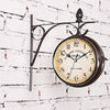 Classic Double-sided Outdoor Garden Paddington Station Wall Clock Iron Frame