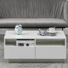LED Light High Gloss Coffee Table Storage Shelf and 4 Drawers Home Living Room
