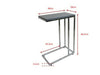 Wooden Sofa/Side/End/Laptop Table-Grey Glossy Top,Chrome Frame