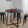 Large Round Dining Table 100cm Wooden Top With Metal Legs Kitchen Dinner Table
