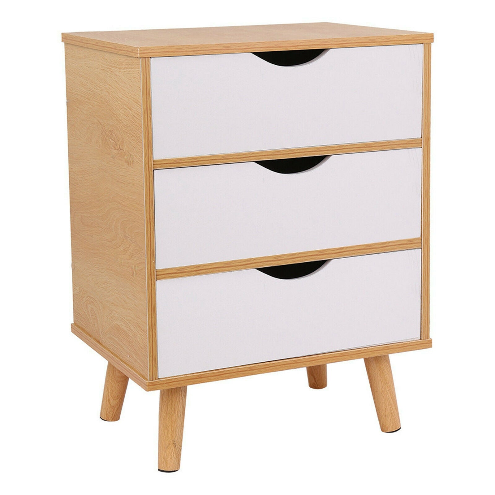 3 Drawer Wooden Bedroom Bedside Cabinet Furniture Storage Nightstand Side Tables