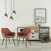 2x Kitchen Dining Chair Lounge Living Room Corner Chair with Fabric Metall