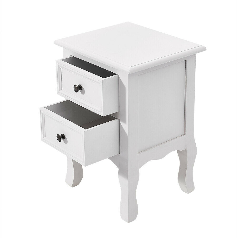 White Bedside Table With Drawer Cabinet Bedroom Furniture Storage Nightstand