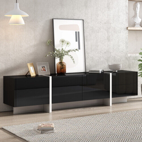 TV Stand Cabinet Unit Modern High Gloss 190cm with 3 doors and 2 drawers HT