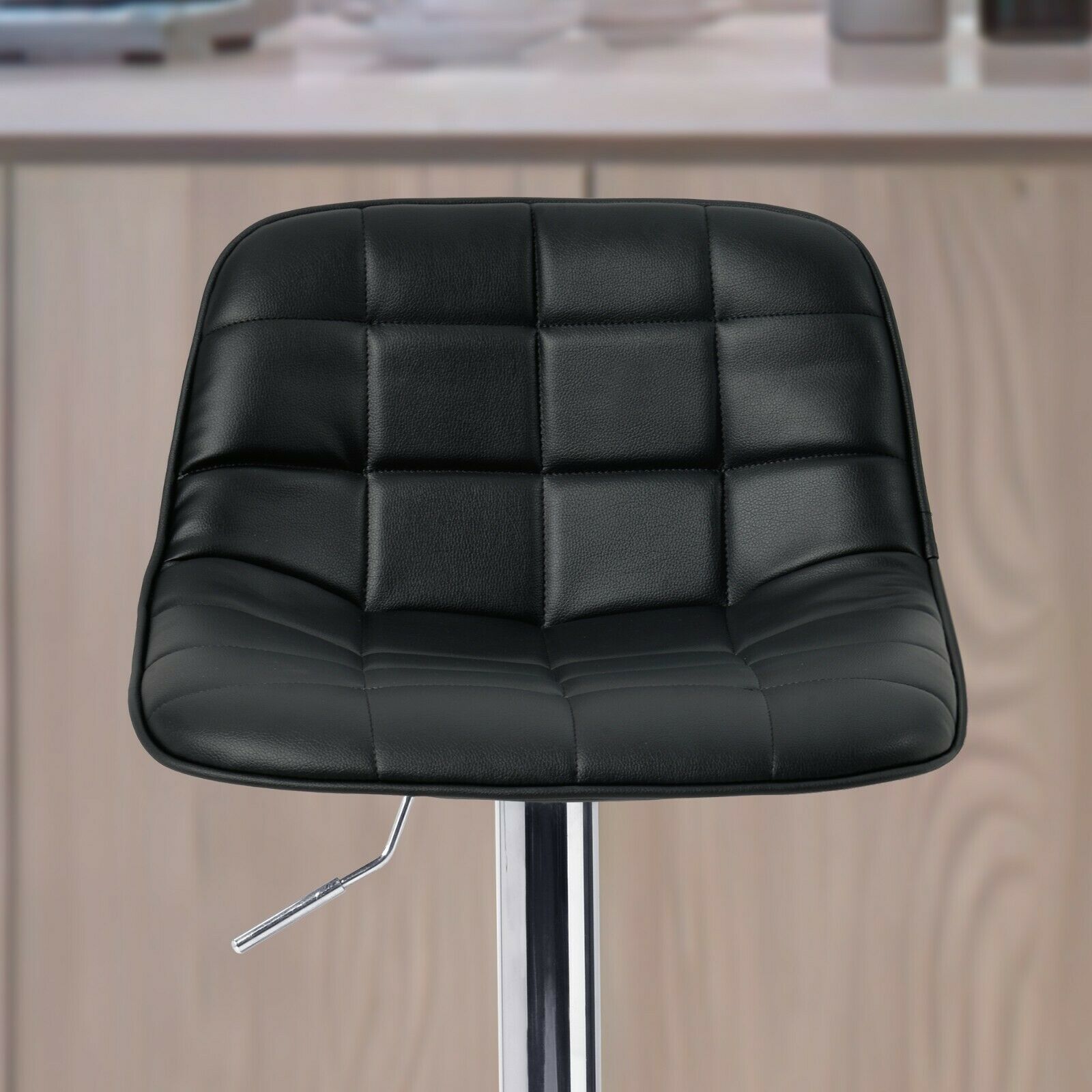 2×Bar Stools Leather / Velvet Chairs Breakfast Chair Swivel Gas Lift Adjustable