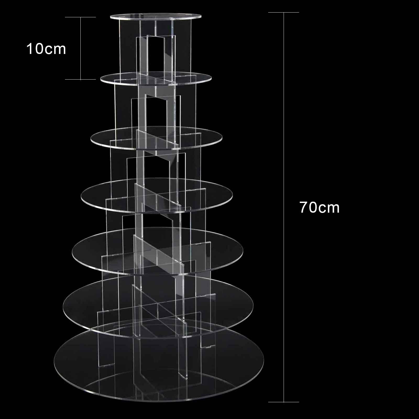 Clear Acrylic Round Cupcake Stand Display WeddingParty 5/6/7 tier Cup Cake Stand