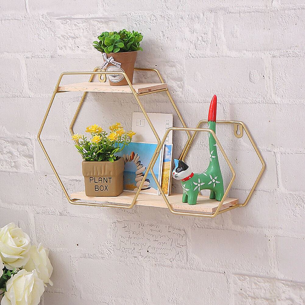Geometric Storage Wall Mounted Shelf Living Room Display Rack Shelving Unit UK