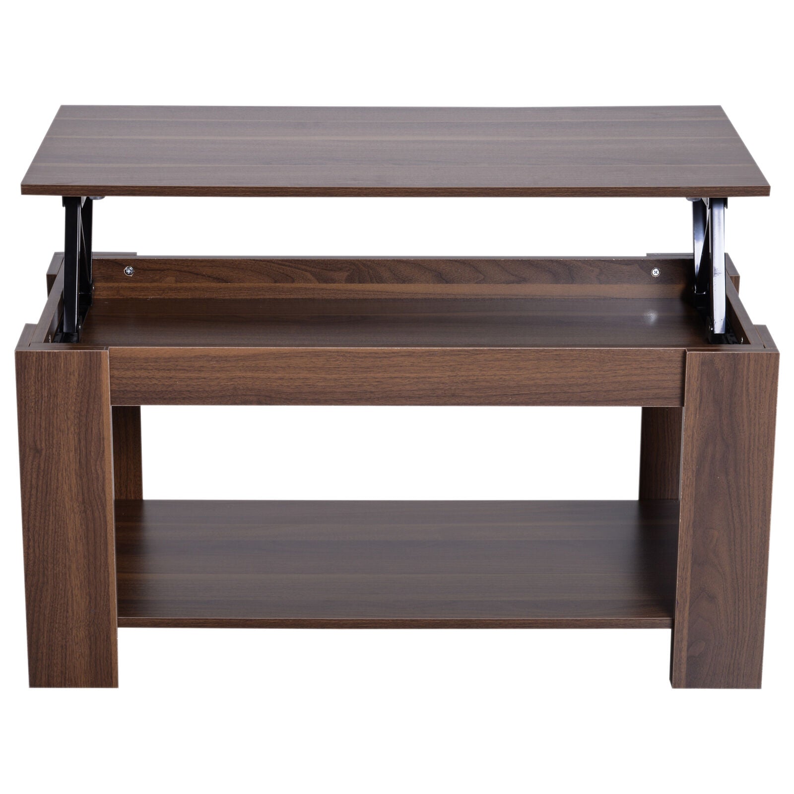100cm Modern Lift Up Top Coffee Table Desk Hidden Storage Bottom Shelf Living