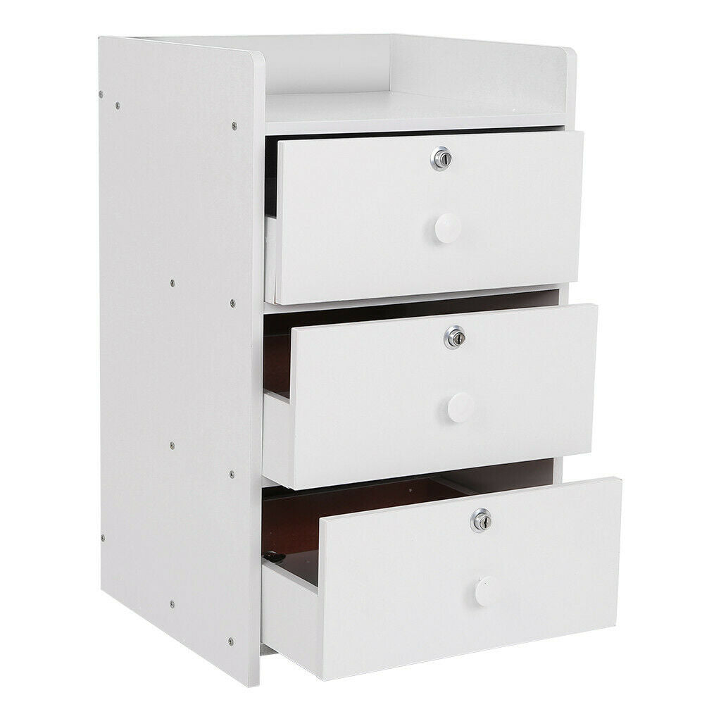 3 Drawers Bedside Table Bedroom Cabinet Storage Night Stand End Table White