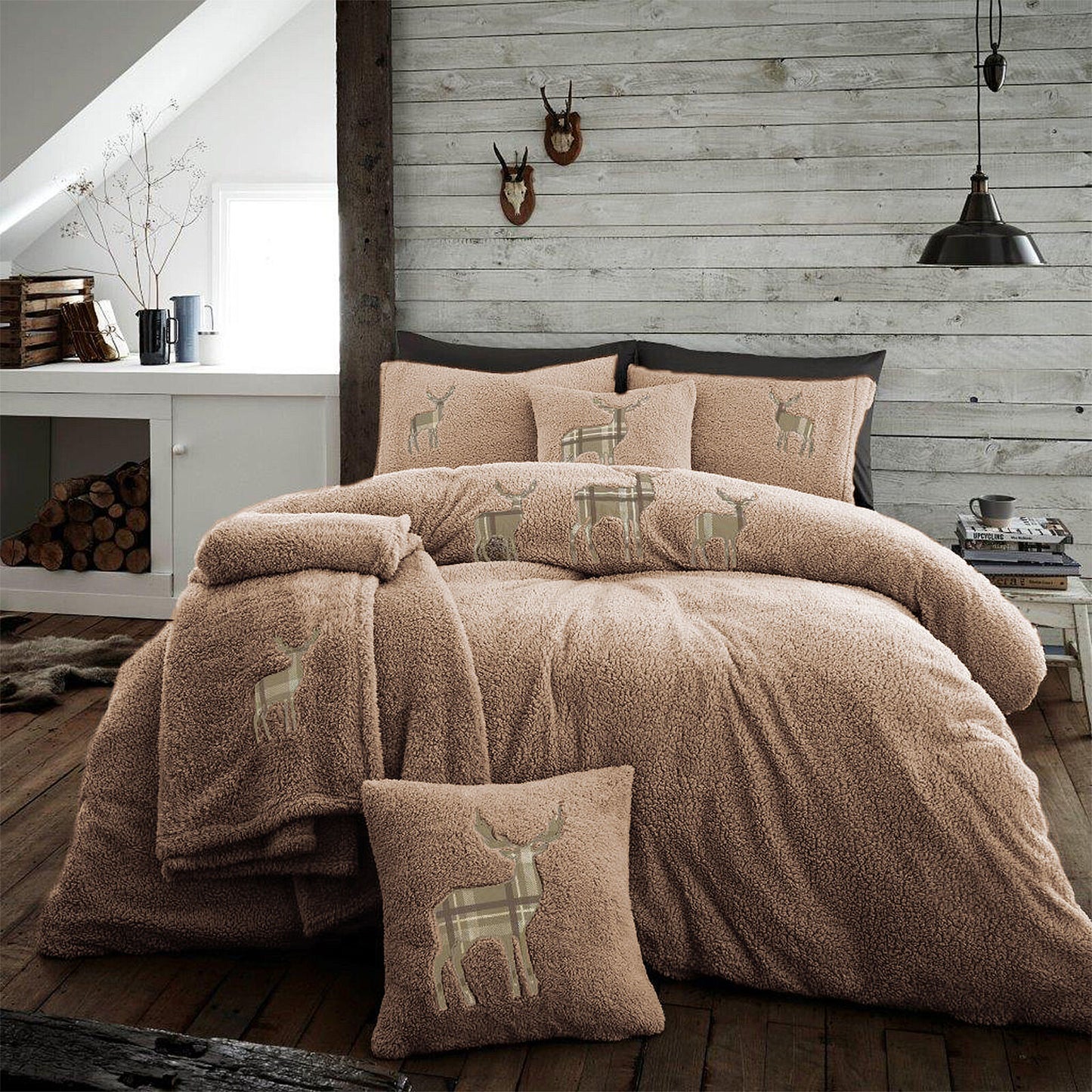Teddy Bear Fleece Duvet Cover Set Pillow Case Throw Sherpa Thermal Warm Soft Bed