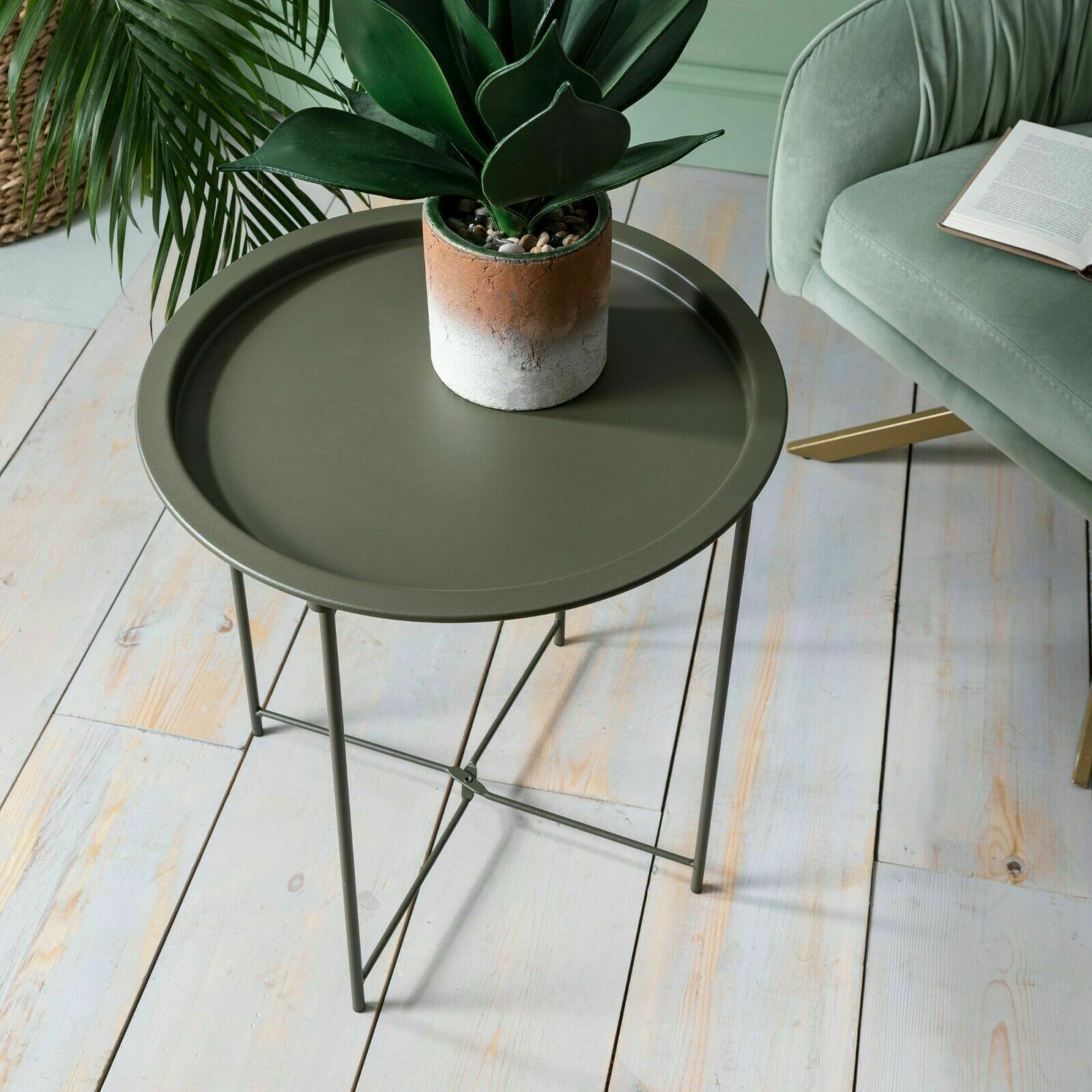 2 Tier Coffee/Tea Table Side End Tables Living Room Sofa Storage Round Wooden