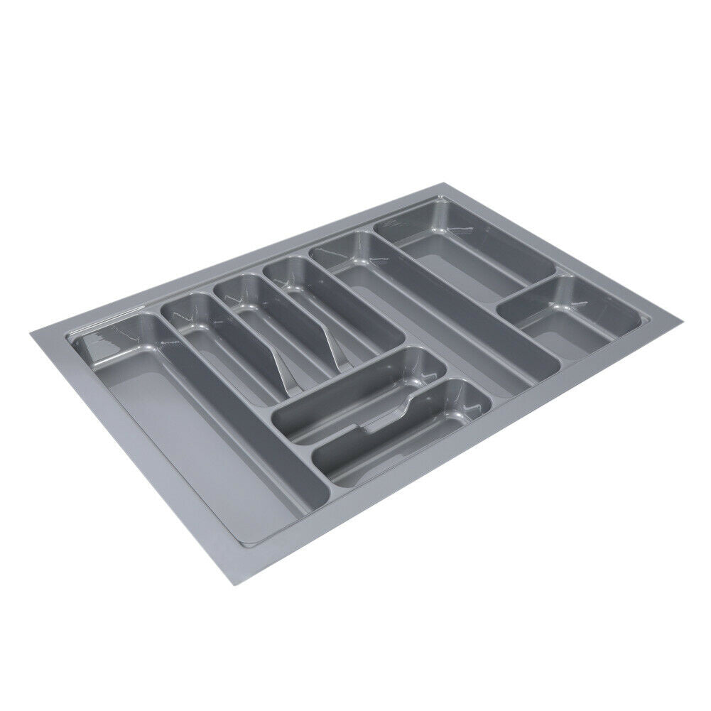 CUTLERY TRAY INSERT KITCHEN DRAWER QUALITY ABS BOX ORGANISER STORAGE GREY