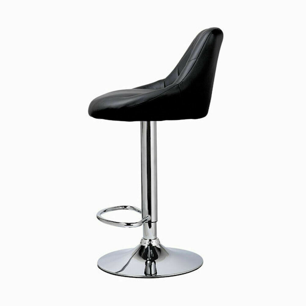 2×Bar Stools Leather Chairs Breakfast Chairs Swivel Gas Lift Kitchen Cushioned