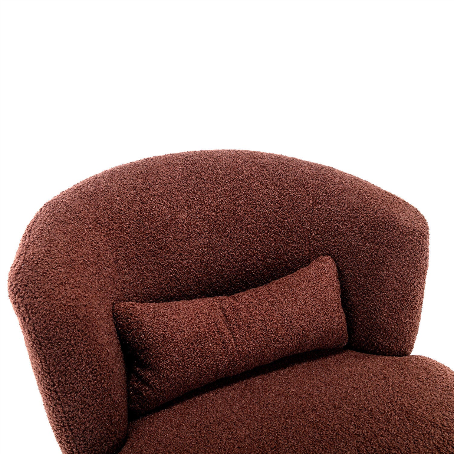 Swivel Tub Chair Teddy Fabric Accent Armchair Barrel Chairs Reading Chair HT