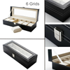 New 6 Grids Leather Watch Display Case Jewelry Collection Storage Holder Box UK